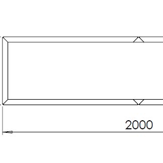 Cortenstaal plantenbak Rechthoek XL 200x50 hoogte=80cm opties=geen bodemplaat