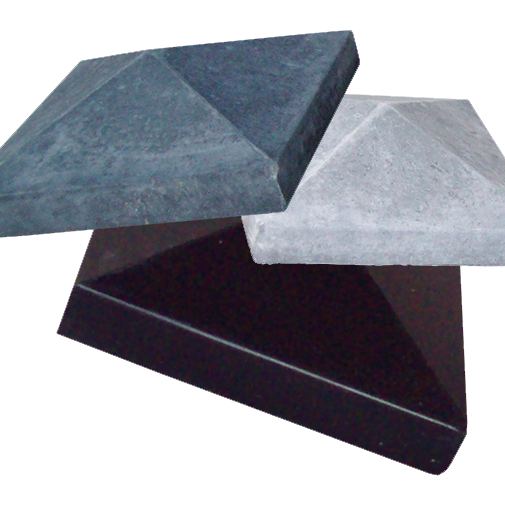 Paalmuts 35x35x5/12 en 24x35x5/12 zwart beton (punt of vlak)