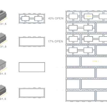New City Basic® (NCB) 15,75x11,5x10 type 2 dicht (17% open) grijs nok