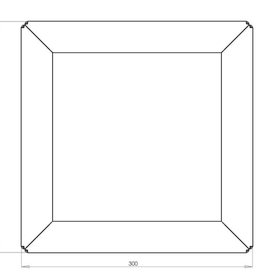 Cortenstaal plantenbak Vierkant 30x30 hoogte=60cm opties=bodemplaat + 4 wielen