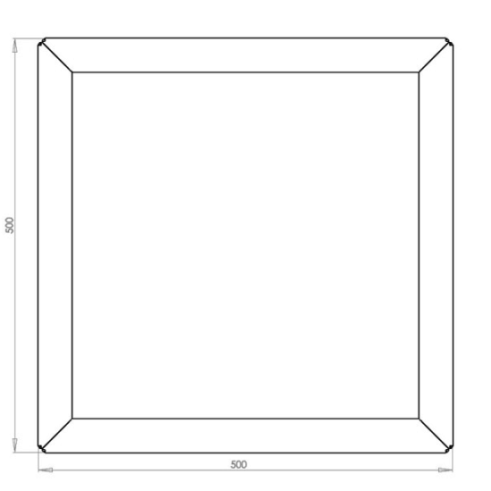 Cortenstaal plantenbak Vierkant 50x50 hoogte=50cm opties=bodemplaat + 4 wielen