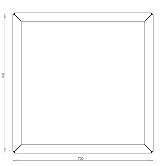 Cortenstaal plantenbak Vierkant 70x70 hoogte=70cm opties=bodemplaat + (8) voeten