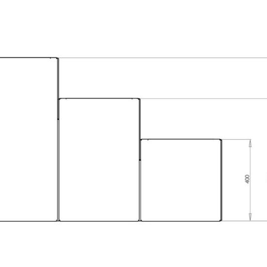 Cortenstaal plantenbak Vierkant Trapmodel III 40 opties=geen bodemplaat