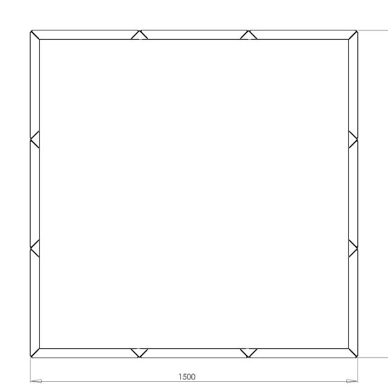 Cortenstaal plantenbak Vierkant XL 150 hoogte=50cm