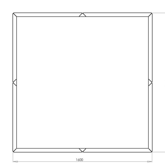 Cortenstaal plantenbak Vierkant XL 160 hoogte=60cm