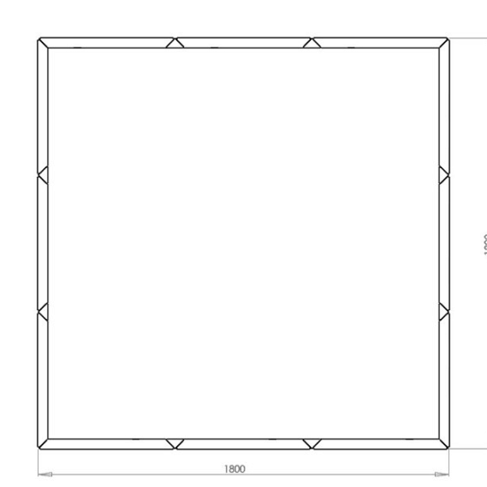 Cortenstaal plantenbak Vierkant XL 180 hoogte=80cm