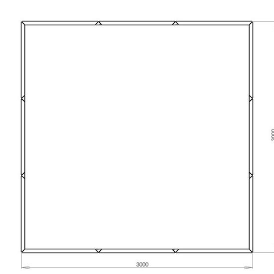 Cortenstaal plantenbak Vierkant XL 300 hoogte=100cm