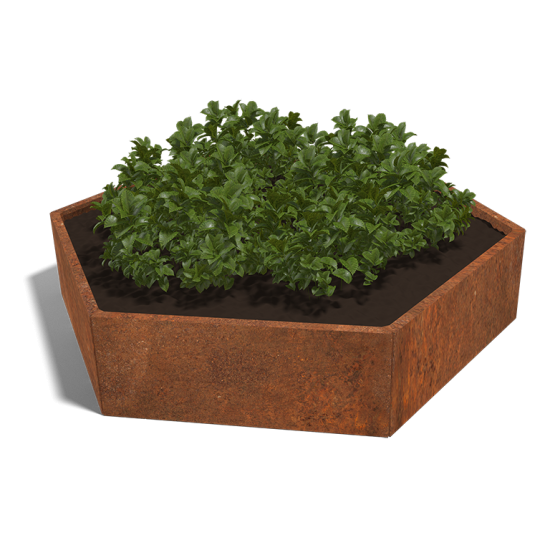 Cortenstaal plantenbak Zeshoek 100 hoogte=80cm