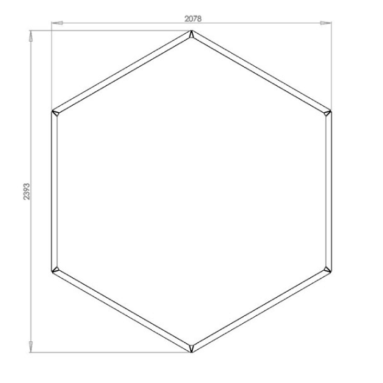 Cortenstaal plantenbak Zeshoek 120 hoogte=60cm