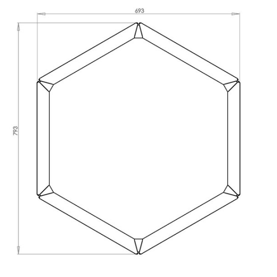 Cortenstaal plantenbak Zeshoek 40 hoogte=30cm