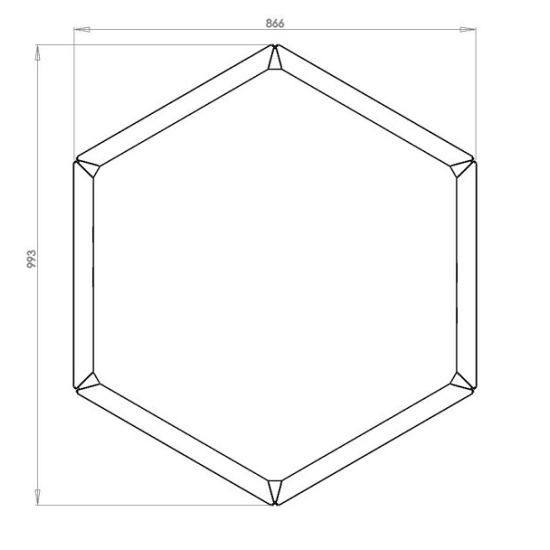 Cortenstaal plantenbak Zeshoek 50 hoogte=60cm