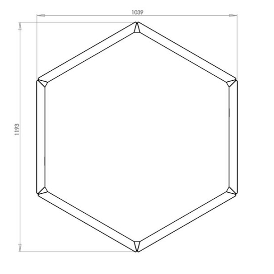 Cortenstaal plantenbak Zeshoek 60 hoogte=60cm
