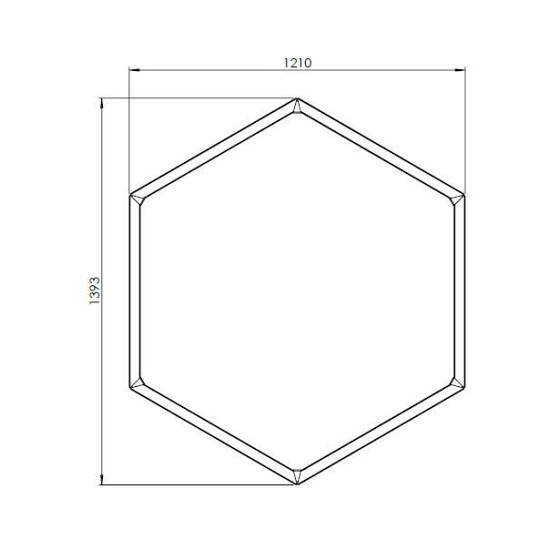 Cortenstaal plantenbak Zeshoek 70 hoogte=70cm