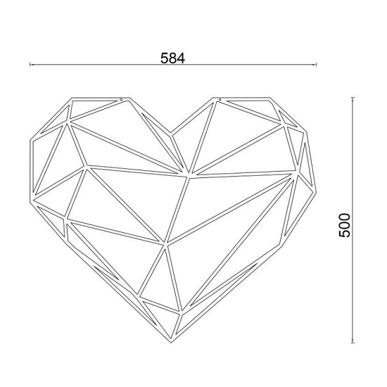 Cortenstaal wanddecoratie Heart-Small