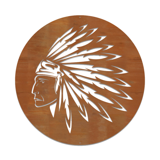 Cortenstaal wanddecoratie Indian-Small
