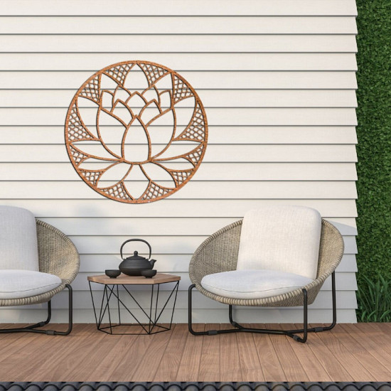 Cortenstaal wanddecoratie Lotus Flower-Large