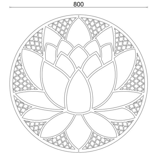 Cortenstaal wanddecoratie Lotus Flower-Large