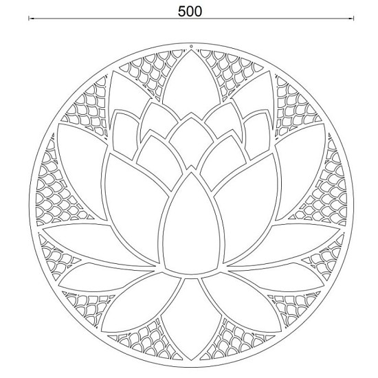 Cortenstaal wanddecoratie Lotus Flower-Small