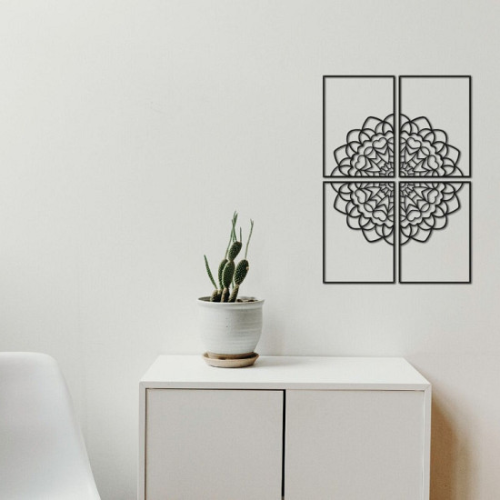 Cortenstaal wanddecoratie Mandala 4-parts *OP=OP