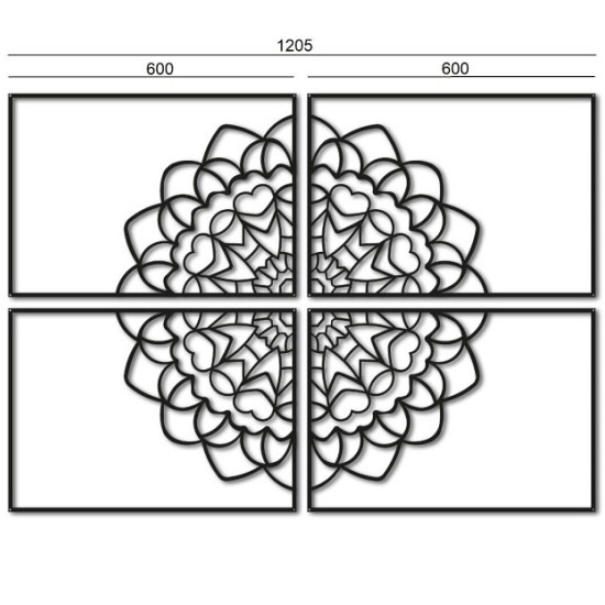 Cortenstaal wanddecoratie Mandala 4-parts *OP=OP