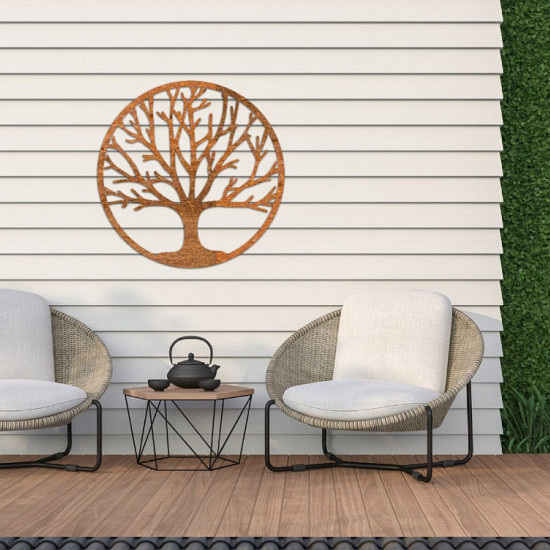 Cortenstaal wanddecoratie Tree-Small