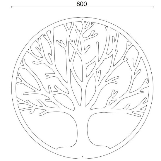 Cortenstaal wanddecoratie Tree-Large
