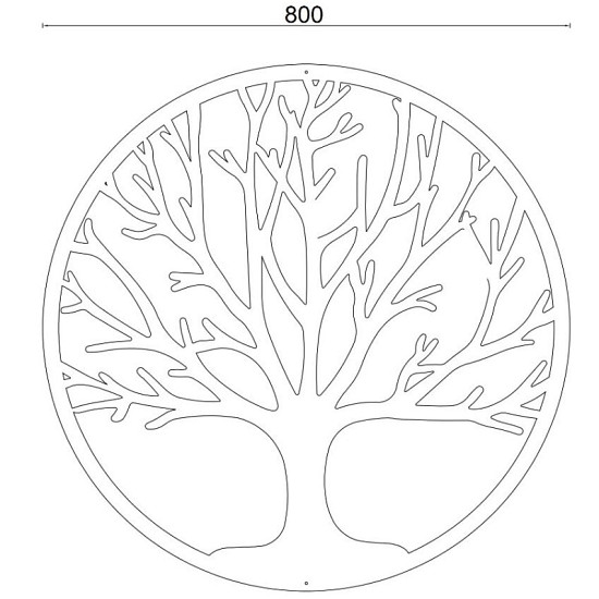 Cortenstaal wanddecoratie Tree-Large
