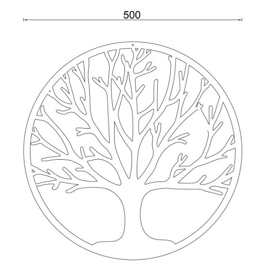Cortenstaal wanddecoratie Tree-Small