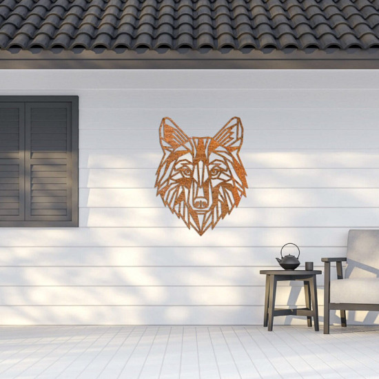 Cortenstaal wanddecoratie Wolf 1.0-Small