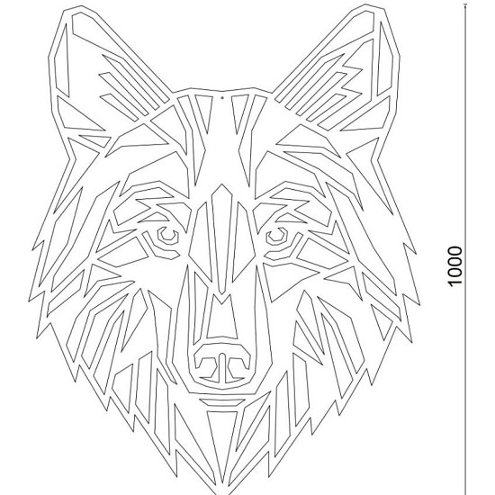 Cortenstaal wanddecoratie Wolf 1.0-Large