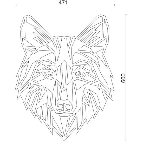 Cortenstaal wanddecoratie Wolf 1.0-Small