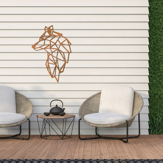 Cortenstaal wanddecoratie Wolf 2.0-Small