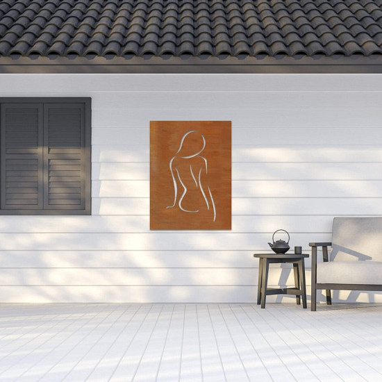Cortenstaal wanddecoratie Woman-Small