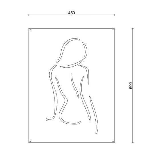 Cortenstaal wanddecoratie Woman-Small