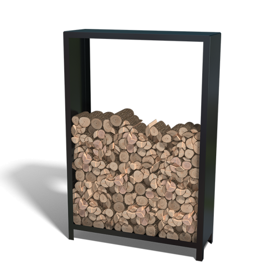 Gepoedercoat staal houtopslag 180x120x40-RAL9005 (zwart)
