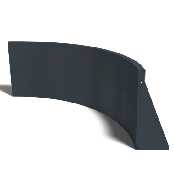 Gepoedercoat staal keerwand binnenbocht 100x100cm (hoogte 50cm)-RAL9005 (zwart)