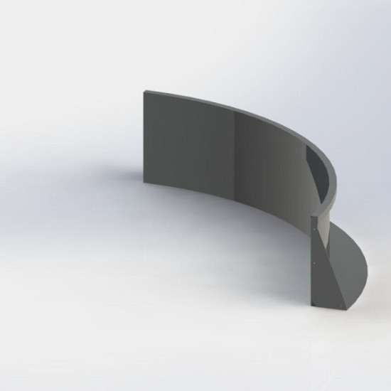 Gepoedercoat staal keerwand binnenbocht 150x150cm (hoogte 50cm)-RAL9005 (zwart)