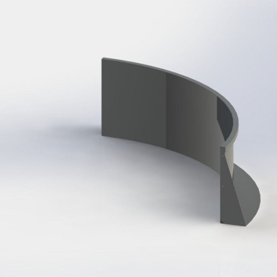 Gepoedercoat staal keerwand binnenbocht 150x150cm (hoogte 60cm)