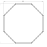 Gepoedercoat staal plantenbak Achthoek 100 hoogte=50cmkleur=RAL9010