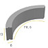 Bochtband 8x20x78,5 R=12 grijs h&d K (prijs op aanvraag)