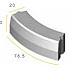 Bochtband 18/20x25x58,9 R=0,75 uitw. zwart visbek