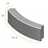 Bochtband 15x25x78,5 R=12 grijs vis
