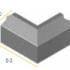 Infra Geleideband hoekstuk 5/20x25x50 90° uitw. grijs vis