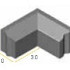 Infra Geleideband hoekstuk 5/20x25x50 90° inw. grijs vis