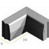 Infra Trottoirband hoekstuk 13/15x25 90° inw. zwart visbek