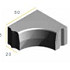 Trottoirband hoekblok 18/20x25 90° inw. R=0,3 grijs vis