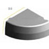 Infra Trottoirband hoekblok 18/20x25 90° uitw. R=0,5 grijs vis