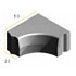 Infra Trottoirband hoekblok 18/20x25 90° inw. zwart vis