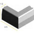 Infra Trottoirband hoek 13/15x25 90 uitw. zwart vis