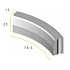Infra Trottoirband bocht 13/15x25x78,5 R=5 inw. zwart vis